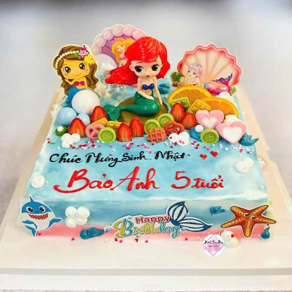 Bánh sinh nhật tạo hình búp bê nàng tiên cá độc đáo