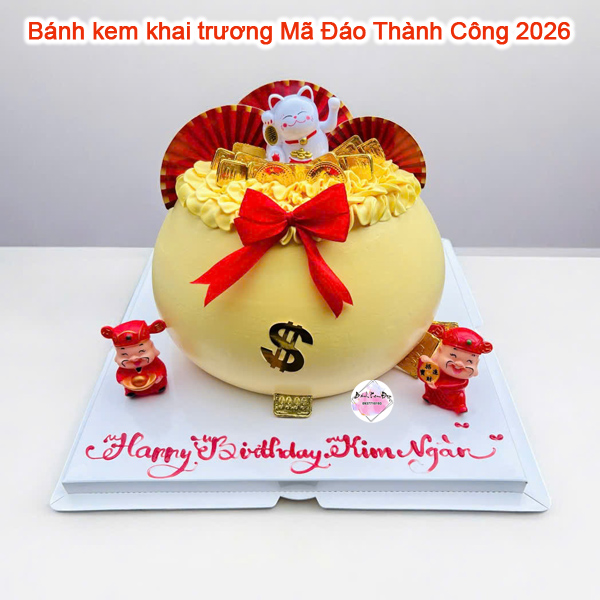 Bánh kem khai trương mã đáo thành công 2026 đẹp